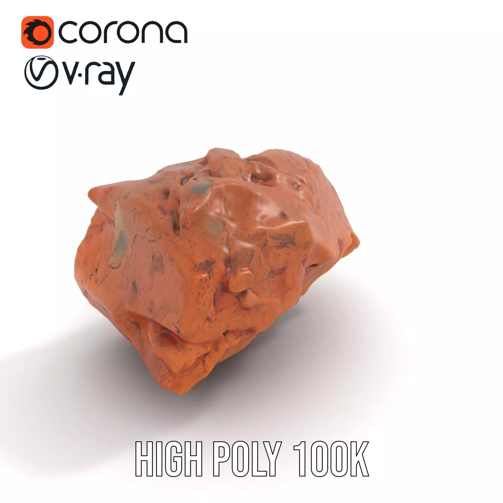 Rustic Terracotta Rock model pack Low-poly 3D model_15