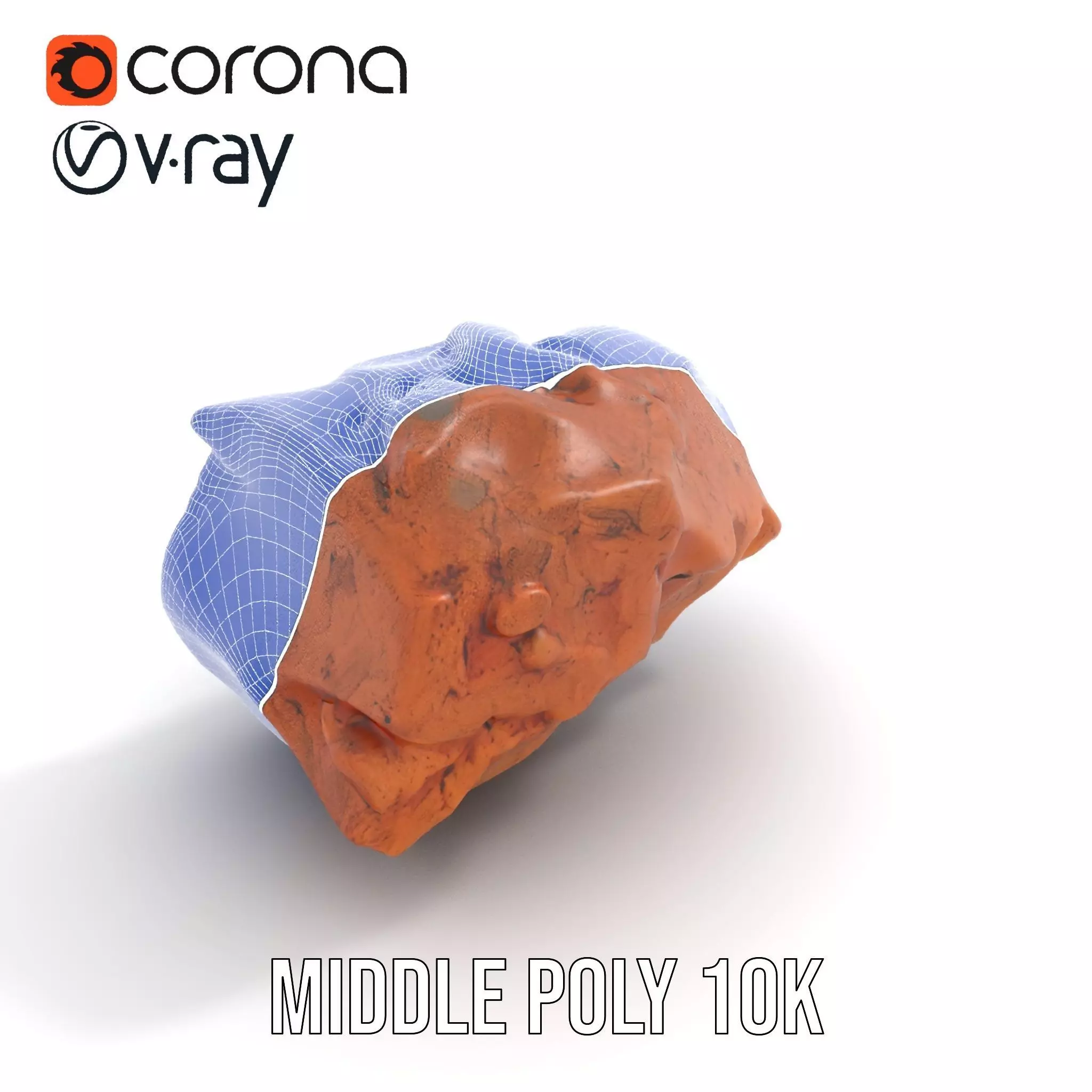 Rustic Terracotta Rock model pack Low-poly 3D model_16