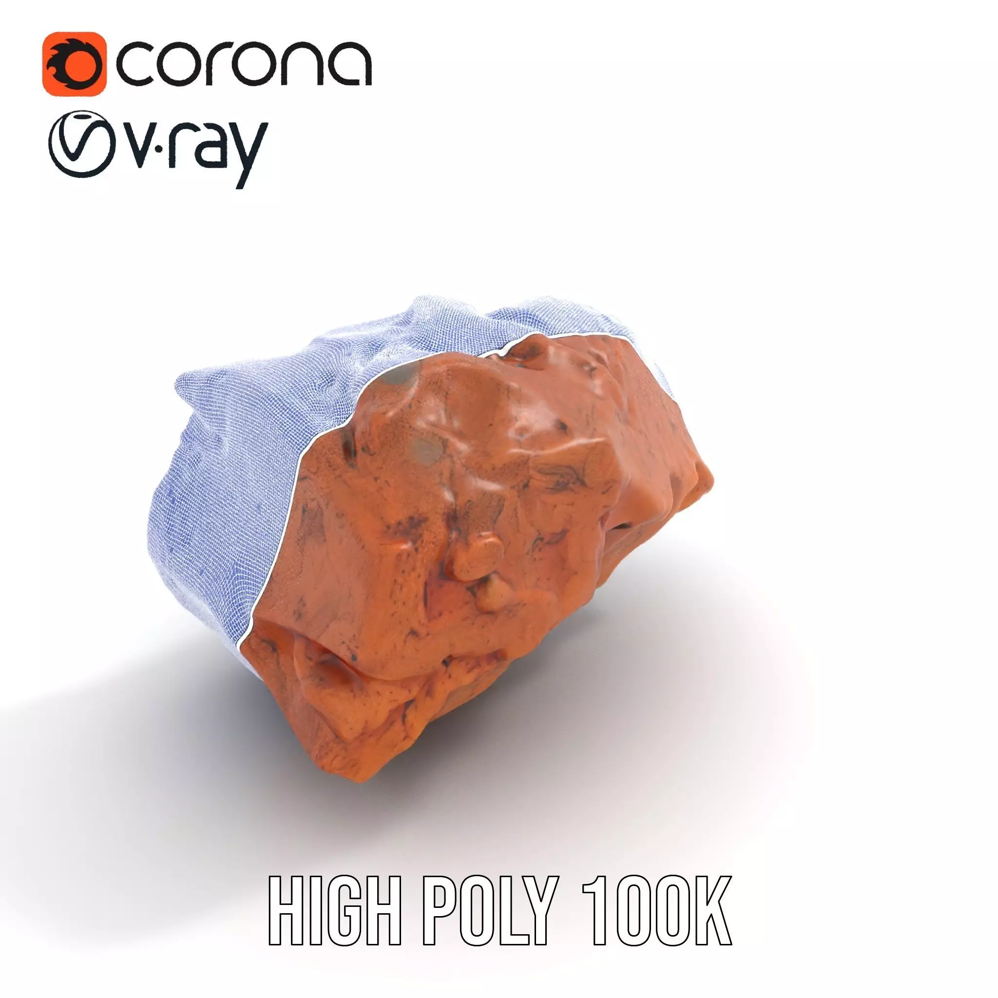 Rustic Terracotta Rock model pack Low-poly 3D model_34