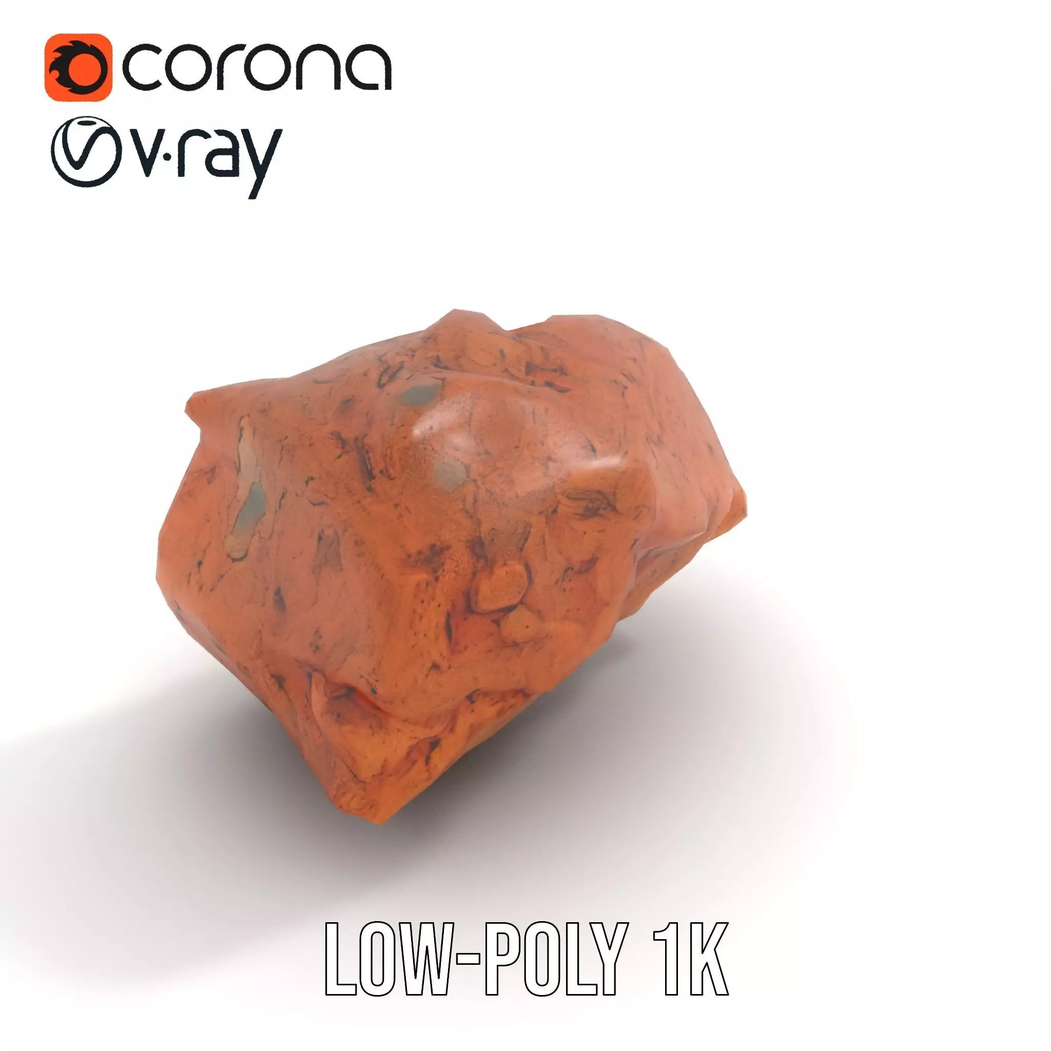 Rustic Terracotta Rock model pack Low-poly 3D model_14