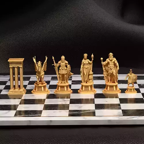 Ancient Greek Chess Set Zeus Hera Pegasus Soldiers