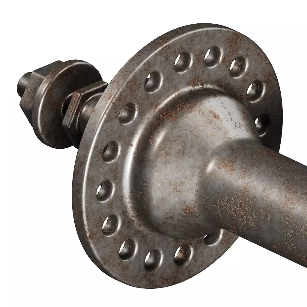 Rusty Bicycle Hub Axle 3D model_4
