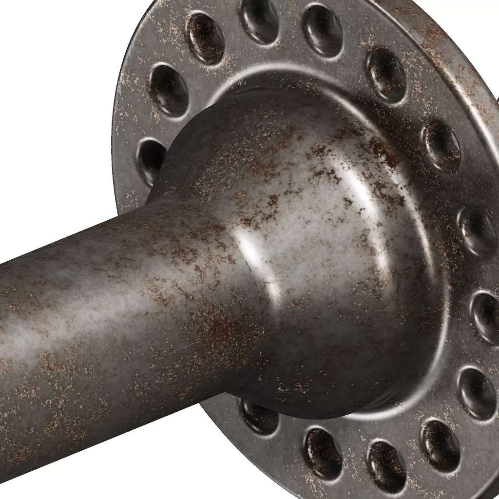 Rusty Bicycle Hub Axle 3D model_2