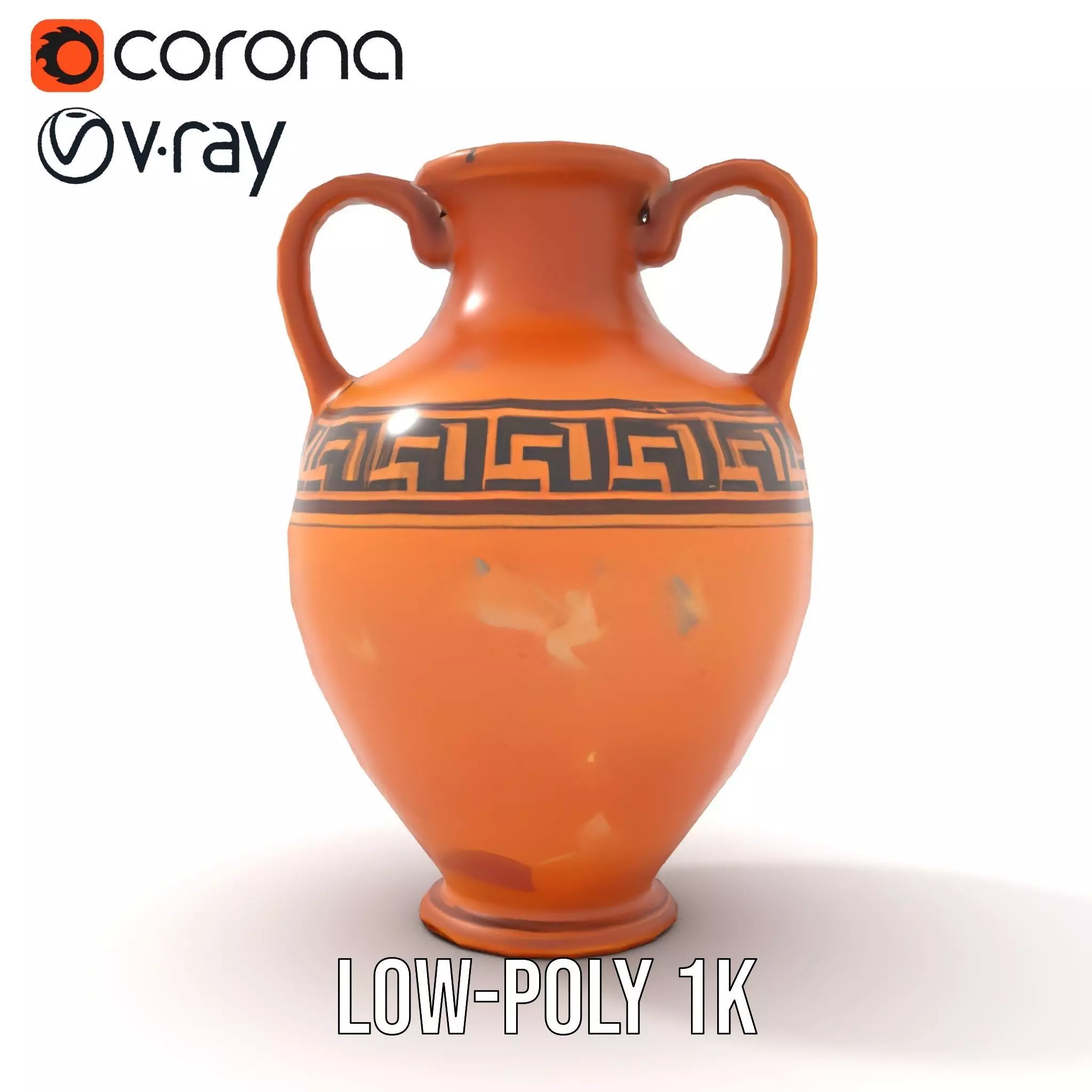 Antique Greek Amphora model pack Low-poly 3D model_15