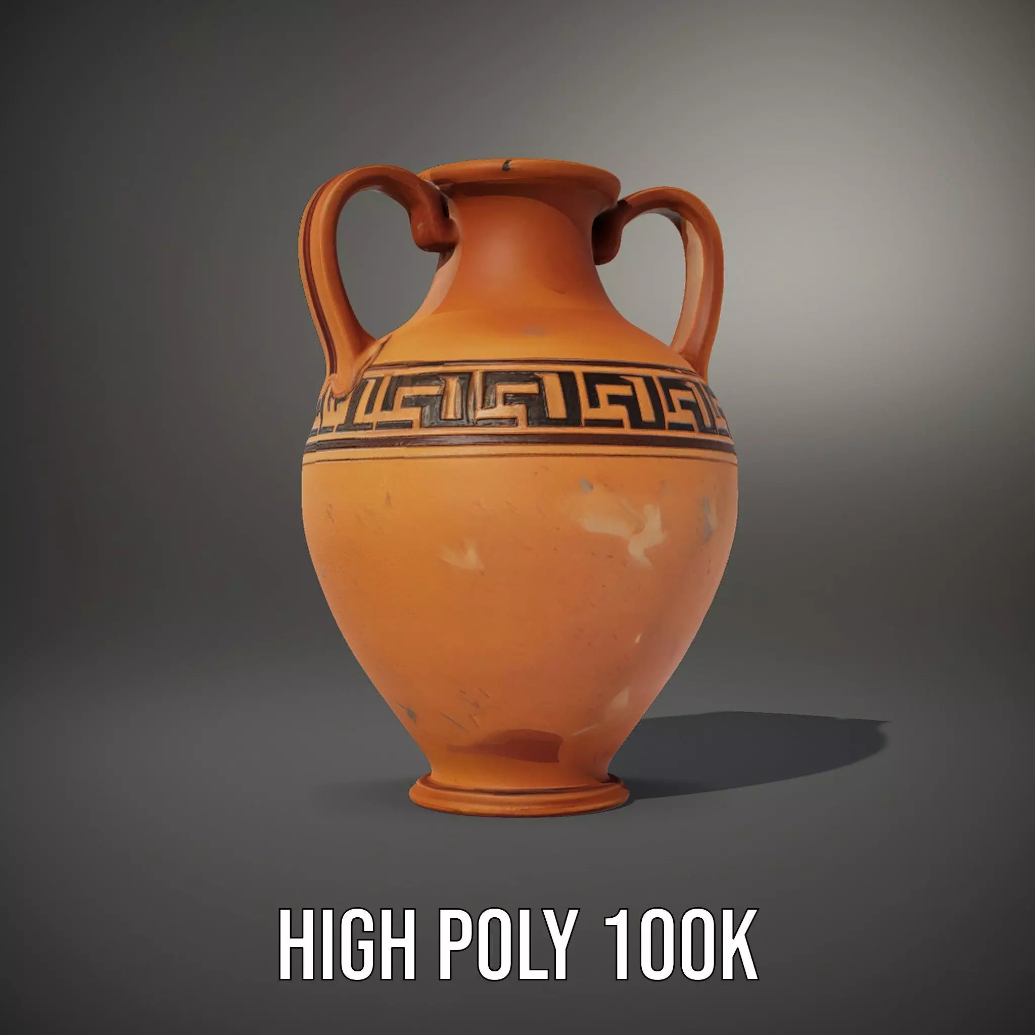 Antique Greek Amphora model pack Low-poly 3D model_10