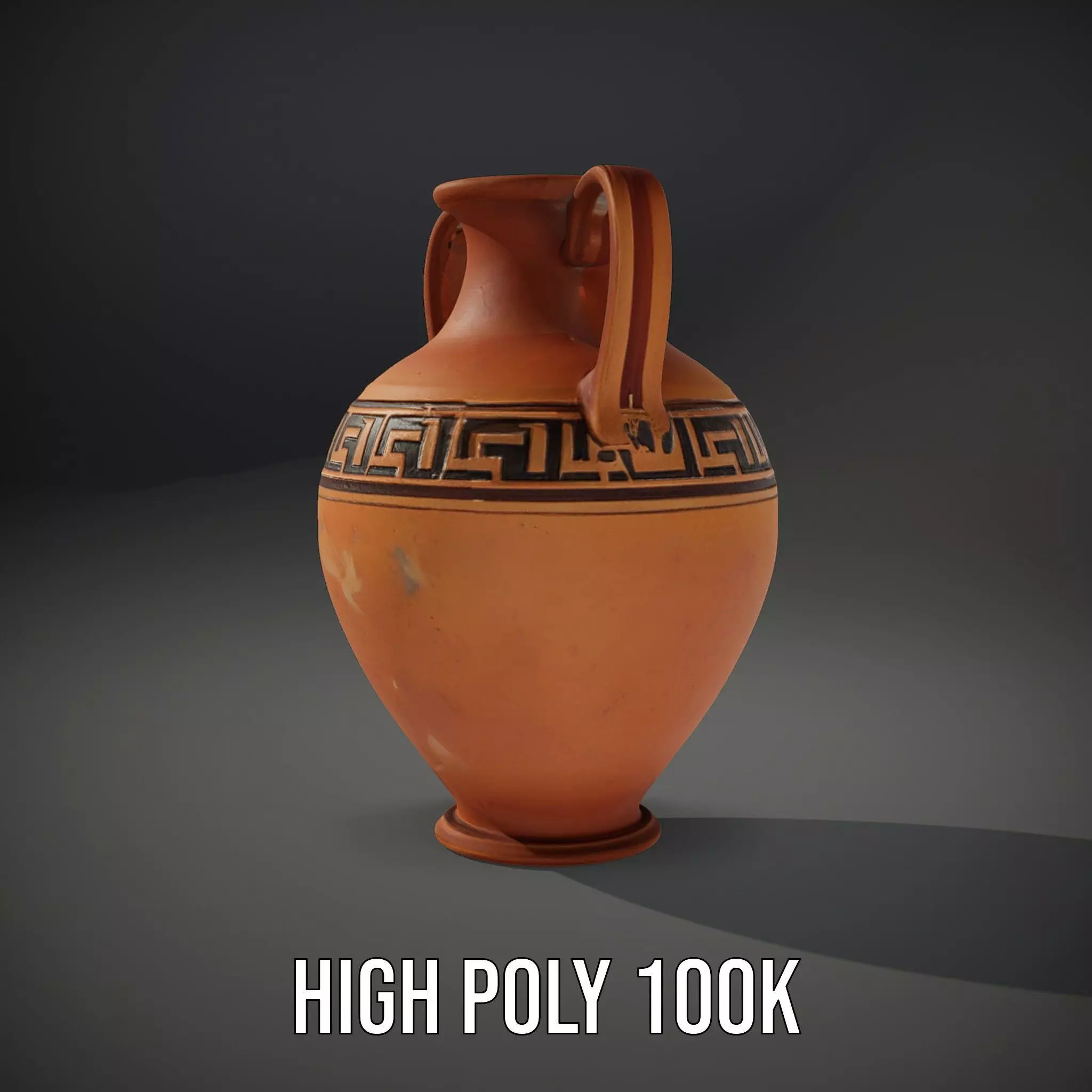 Antique Greek Amphora model pack Low-poly 3D model_8