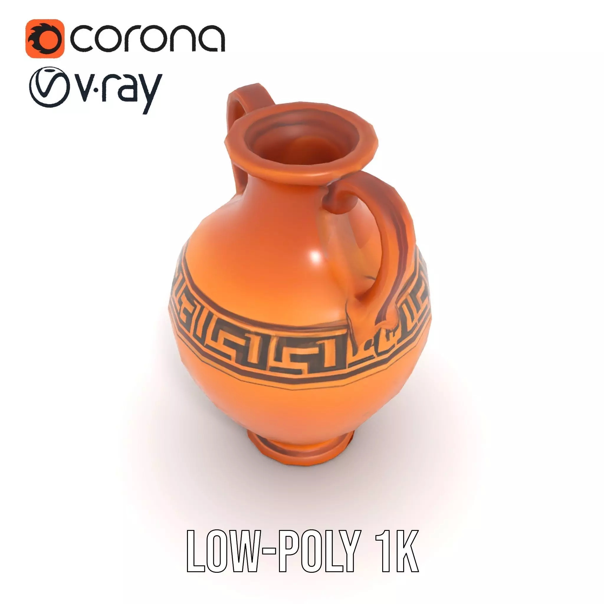 Antique Greek Amphora model pack Low-poly 3D model_7