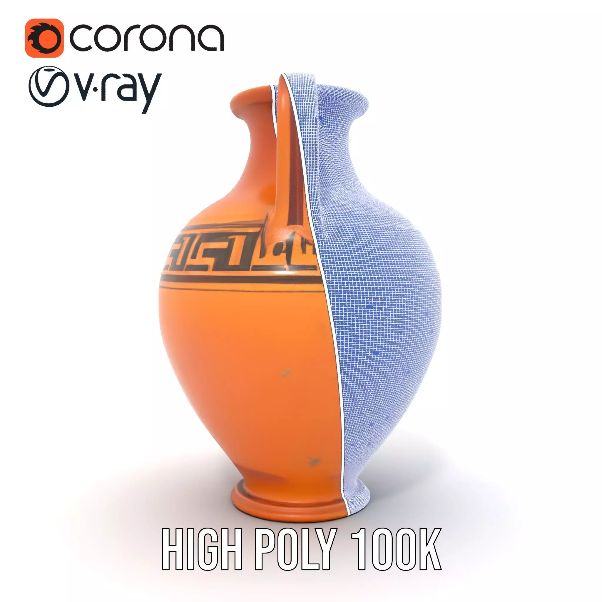 Antique Greek Amphora model pack Low-poly 3D model_29