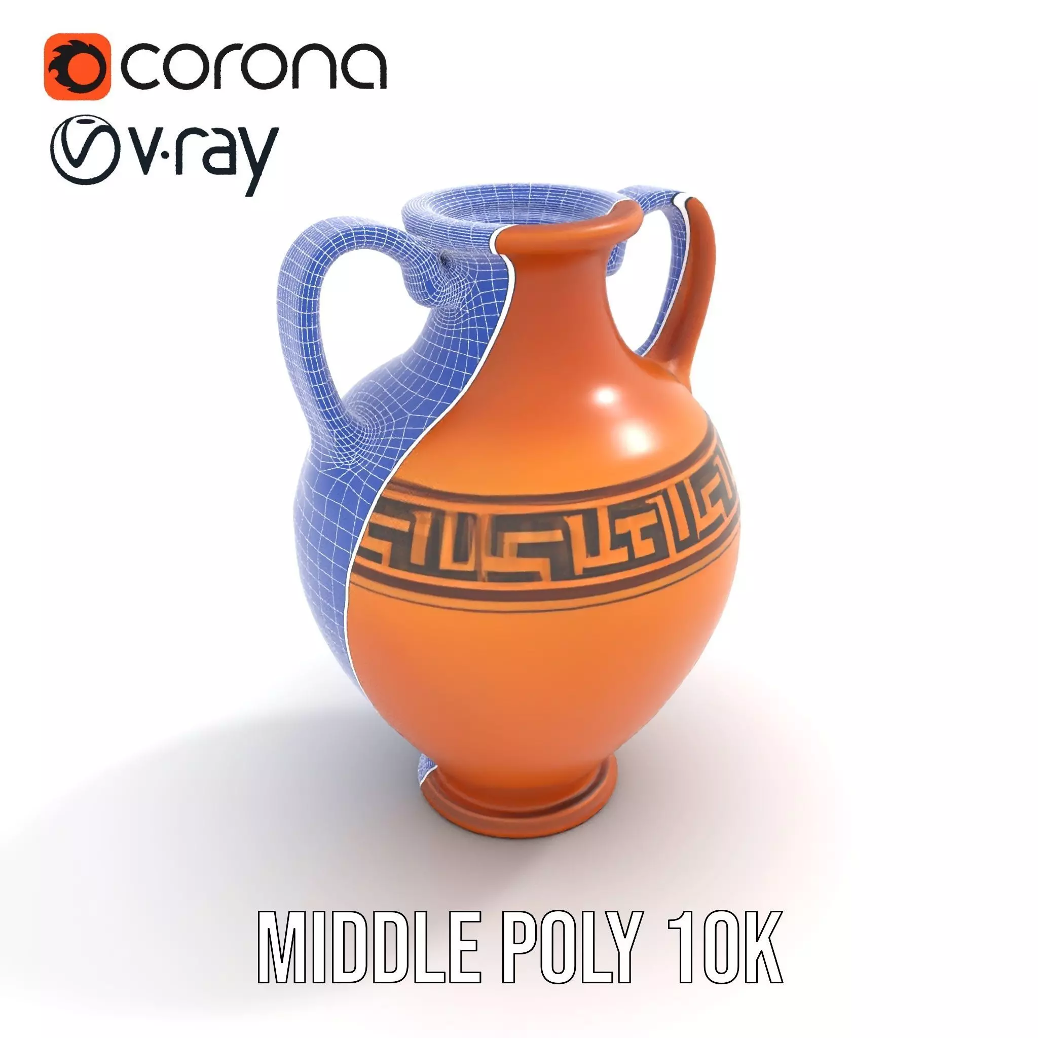 Antique Greek Amphora model pack Low-poly 3D model_14