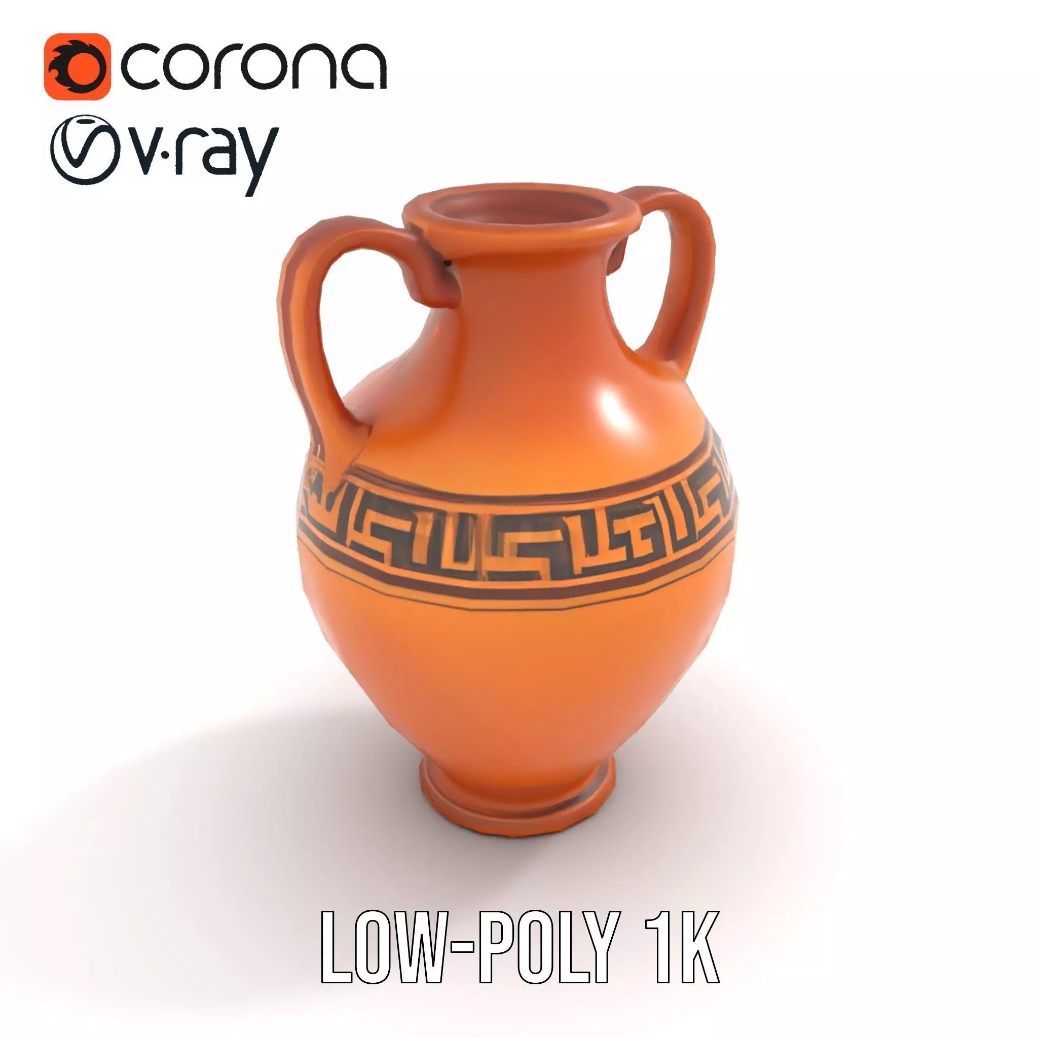 Antique Greek Amphora model pack Low-poly 3D model_20