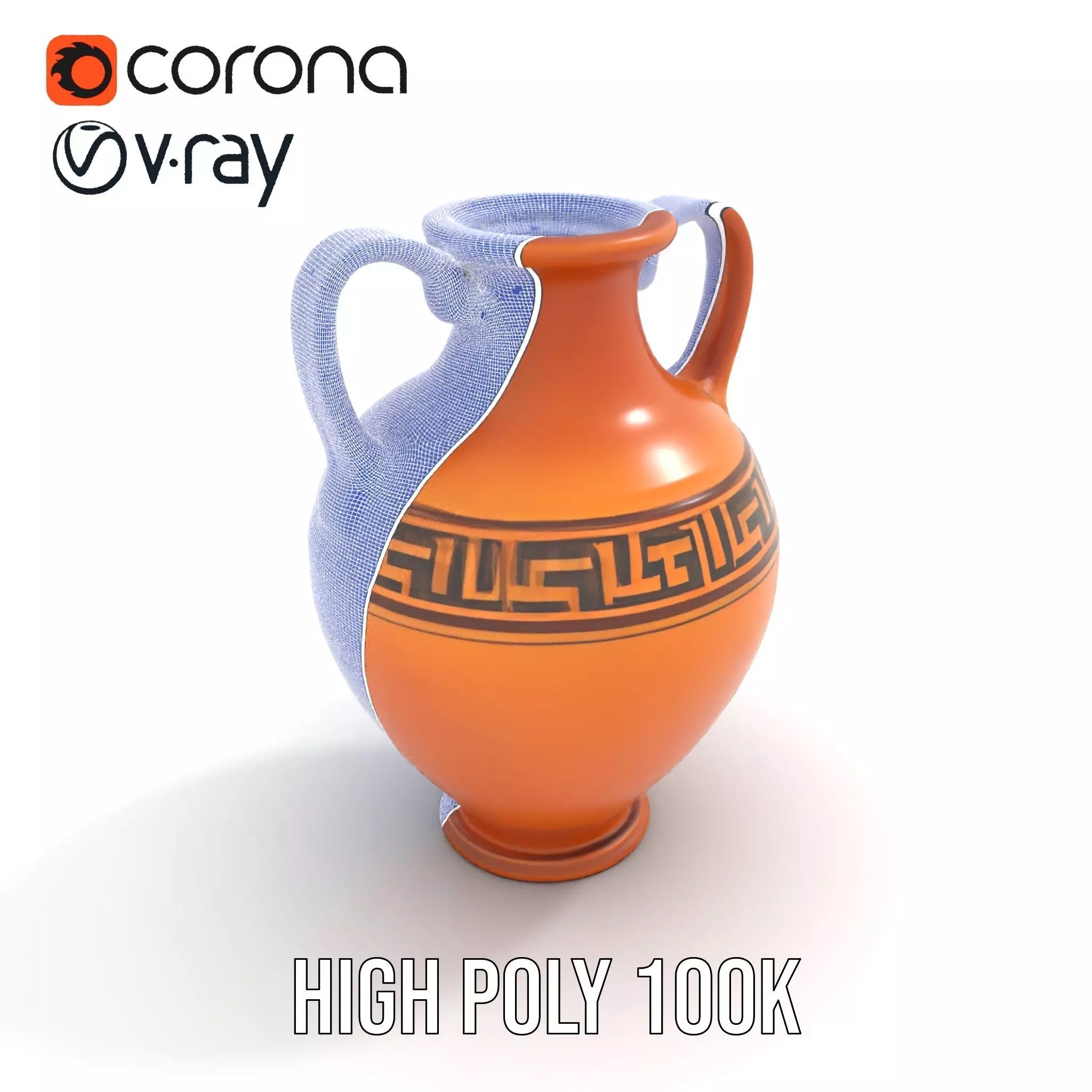 Antique Greek Amphora model pack Low-poly 3D model_23