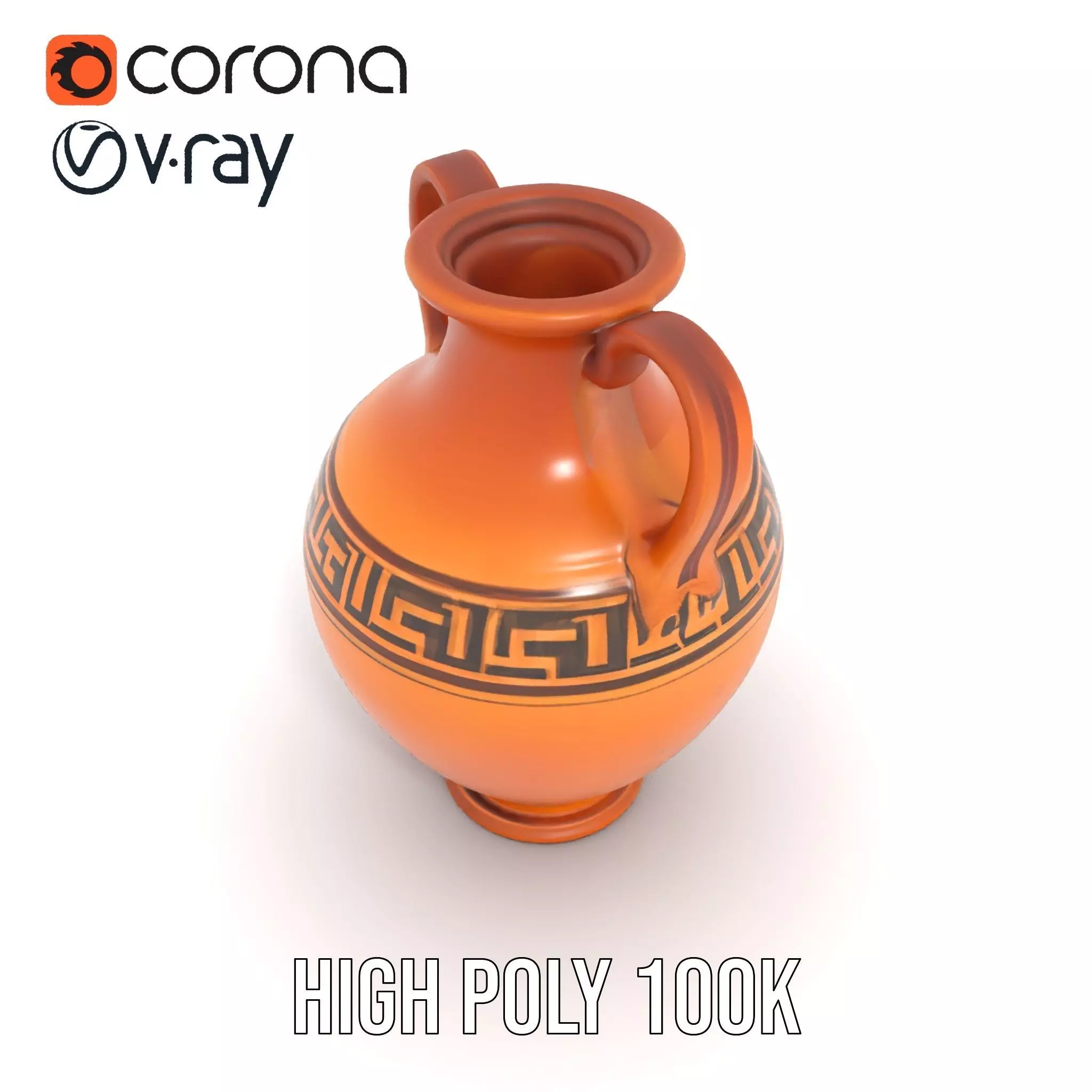 Antique Greek Amphora model pack Low-poly 3D model_16