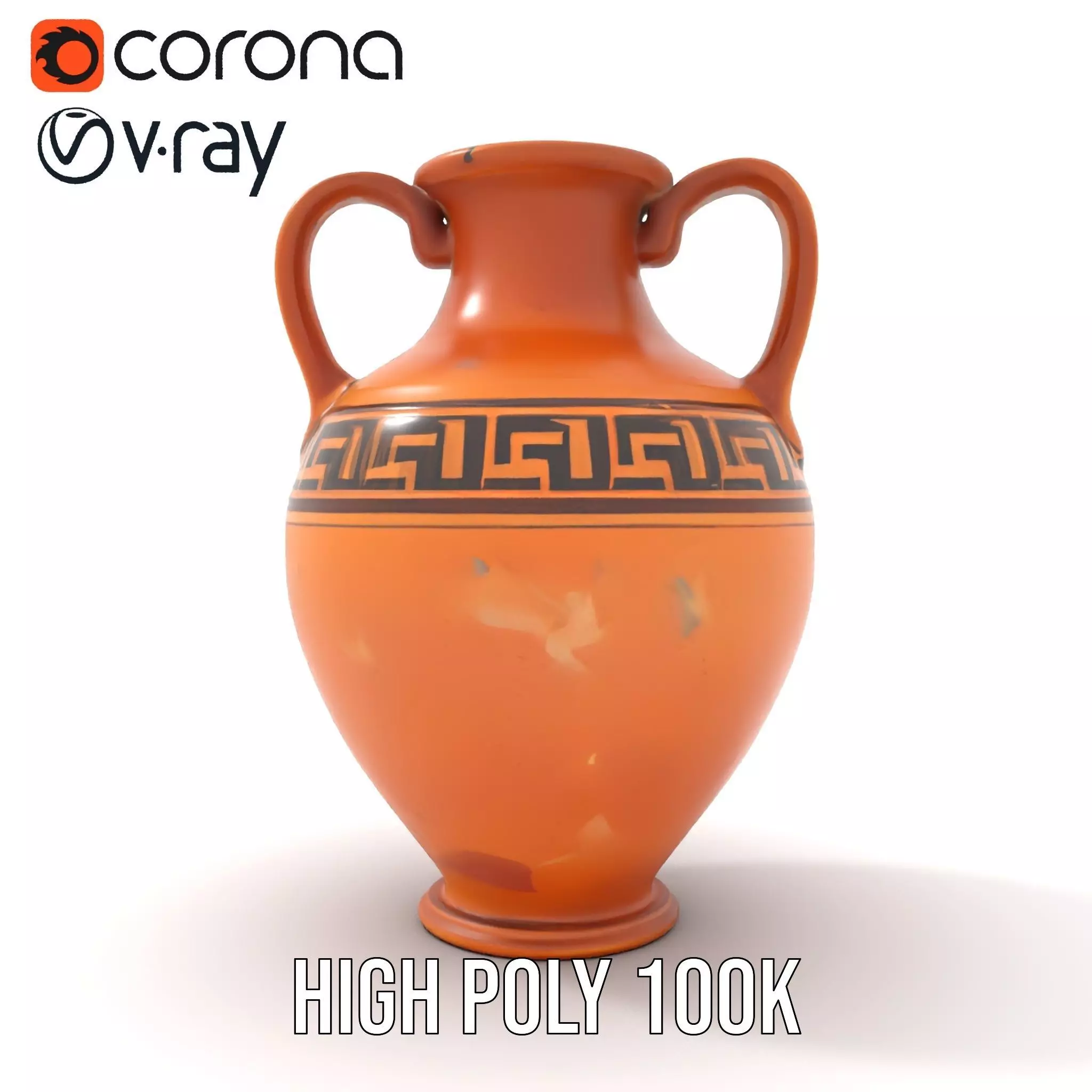 Antique Greek Amphora model pack Low-poly 3D model_26