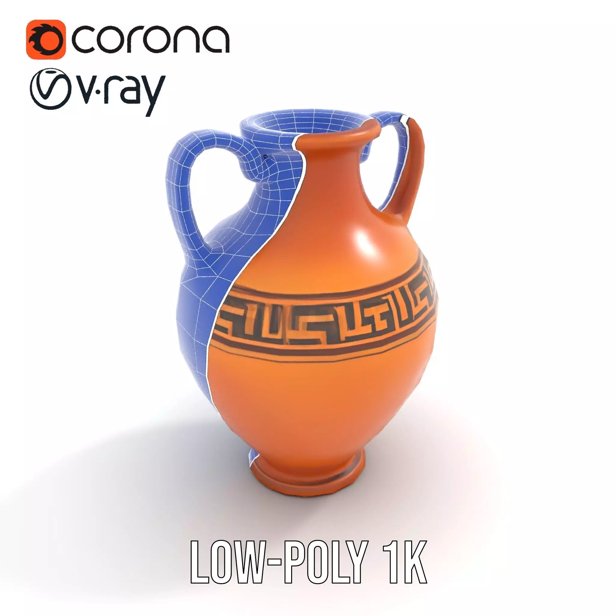 Antique Greek Amphora model pack Low-poly 3D model_18