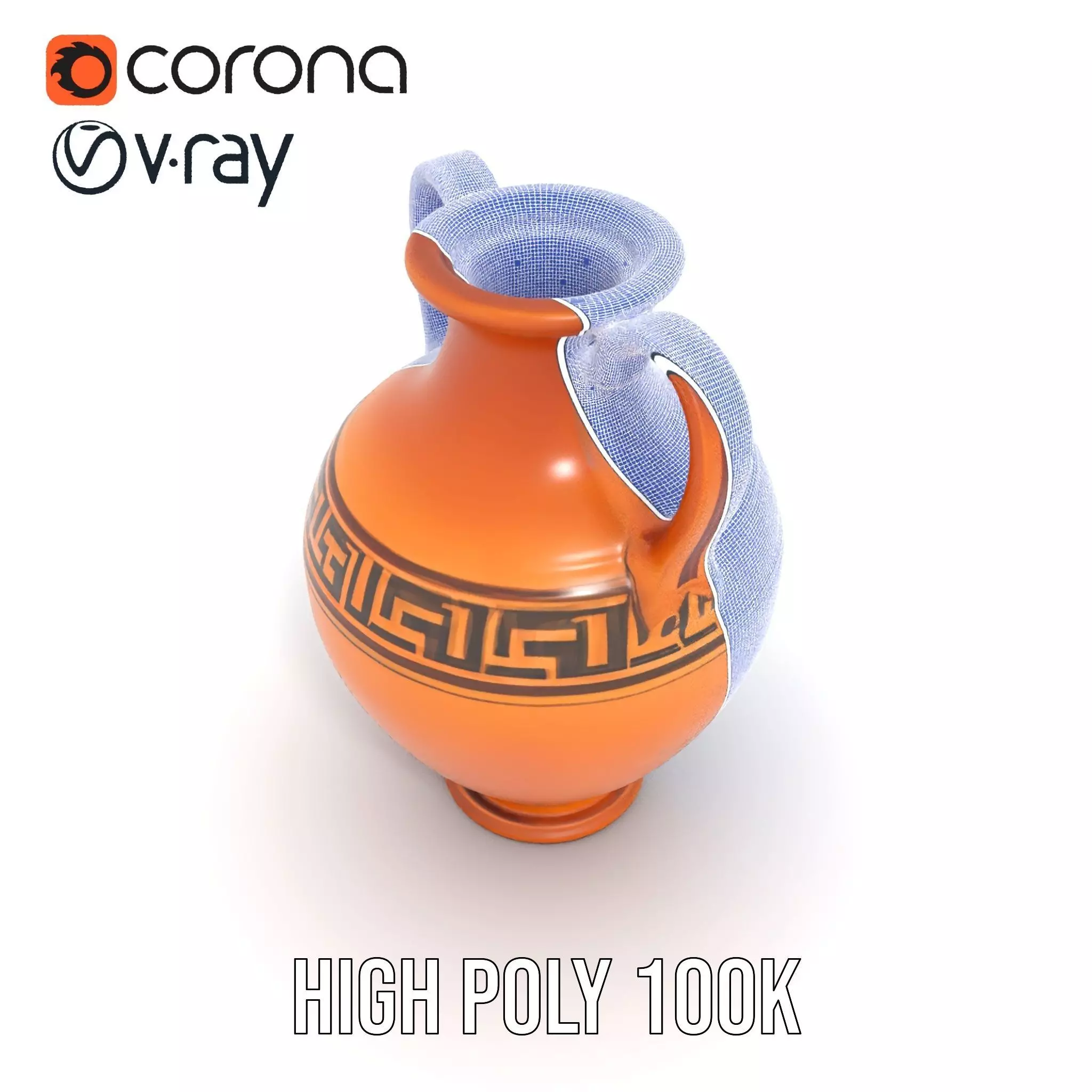 Antique Greek Amphora model pack Low-poly 3D model_34
