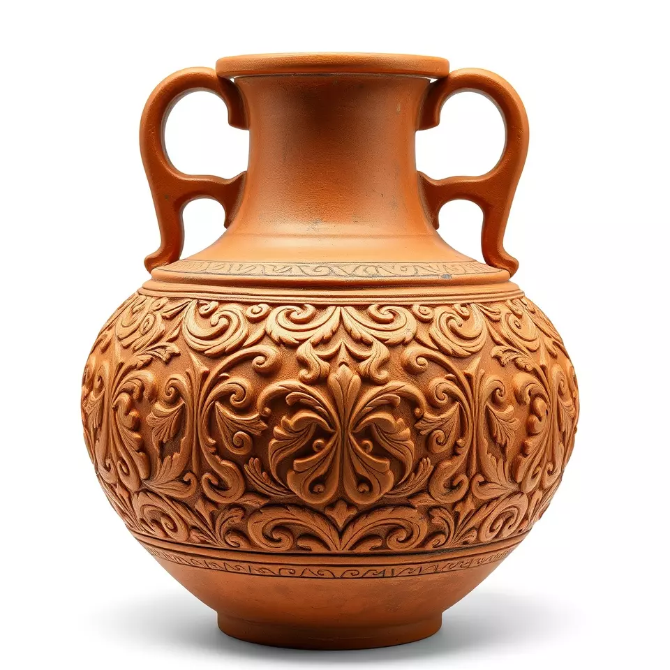 Ornate Terracotta Vase model pack Low-poly 3D model_2