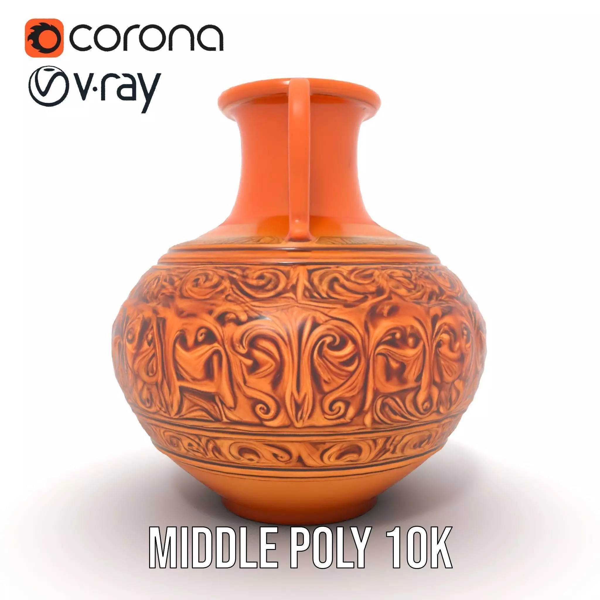 Ornate Terracotta Vase model pack Low-poly 3D model_18