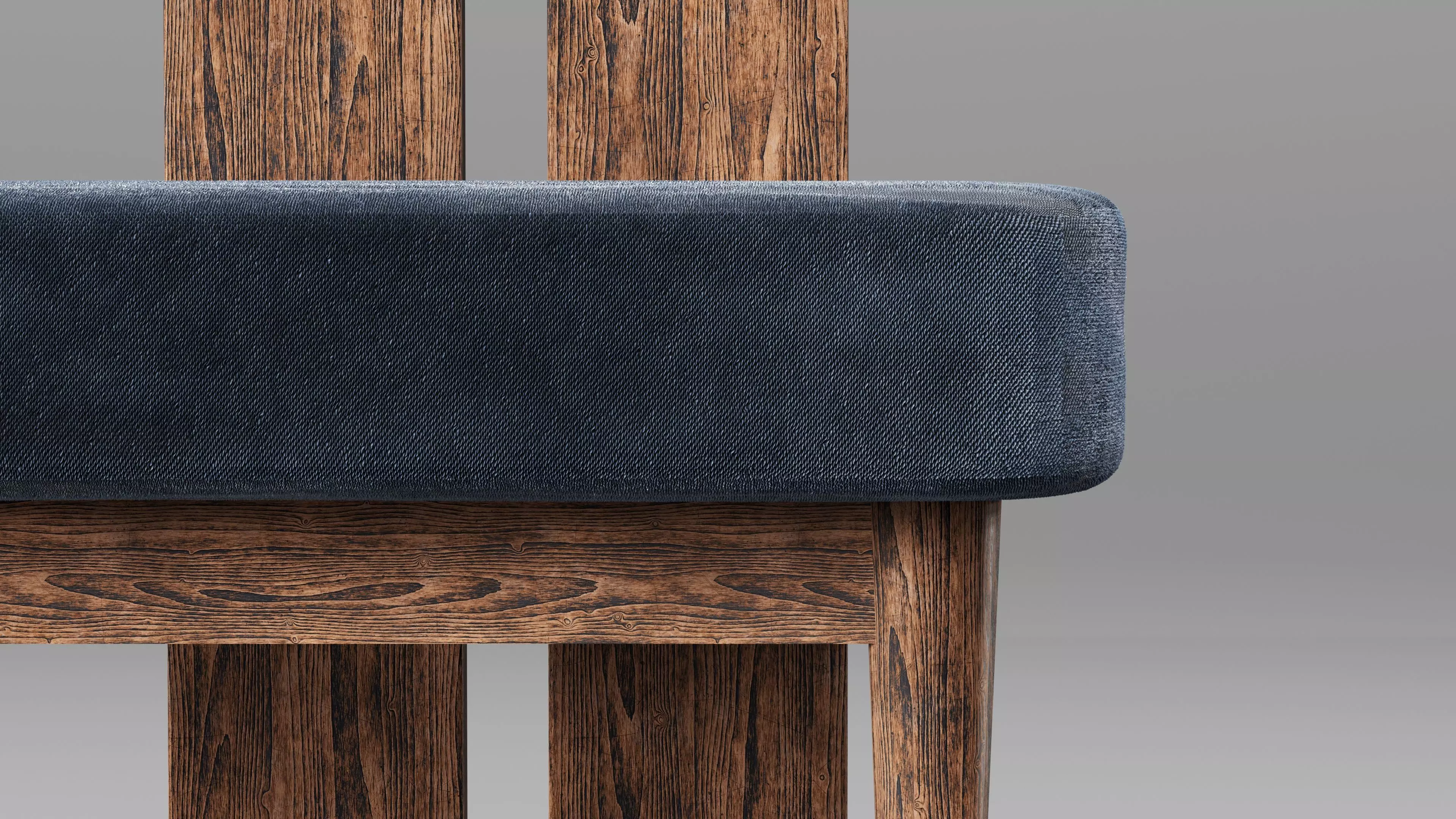 Modern Wooden Chair Low-poly 3D model_0