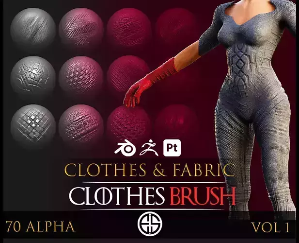 Clothes brush-70 Alpha Brush For Cloth-character clothes-Vol 01