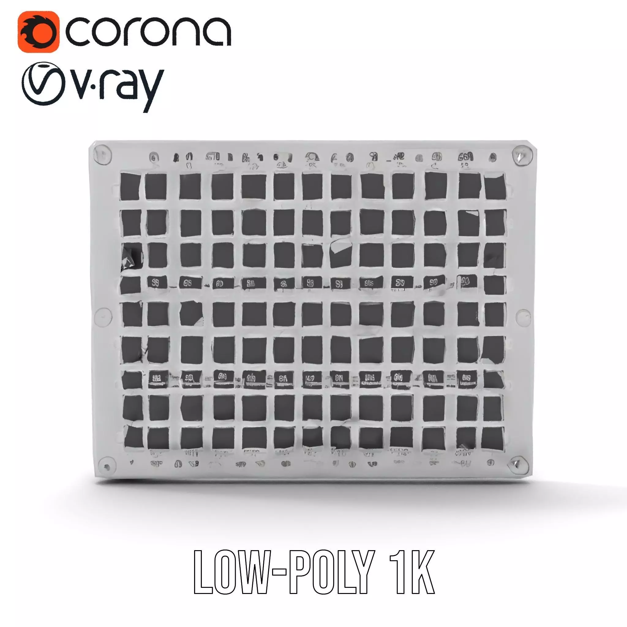 Industrial Grid Panel model pack Low-poly 3D model_31