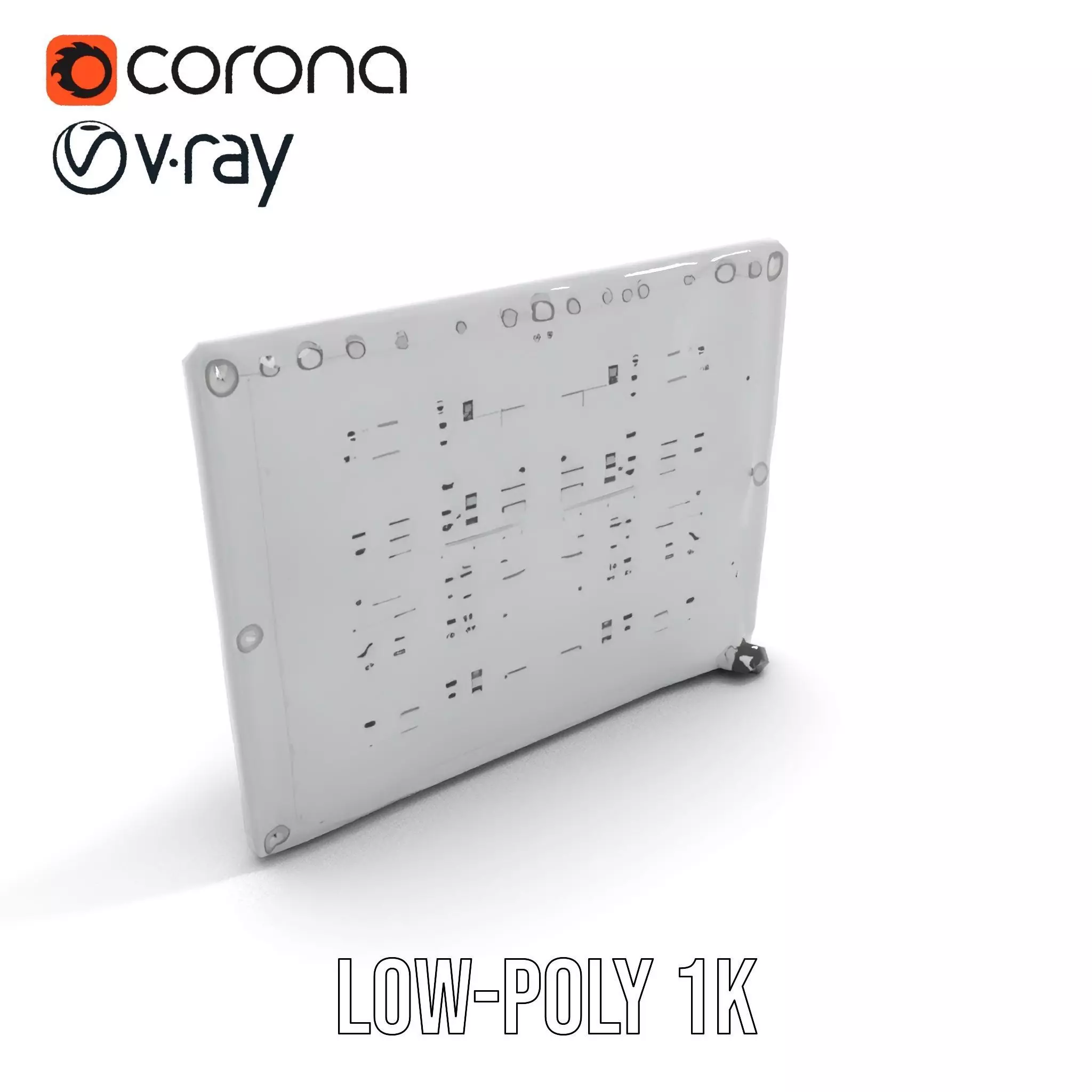 Industrial Grid Panel model pack Low-poly 3D model_14