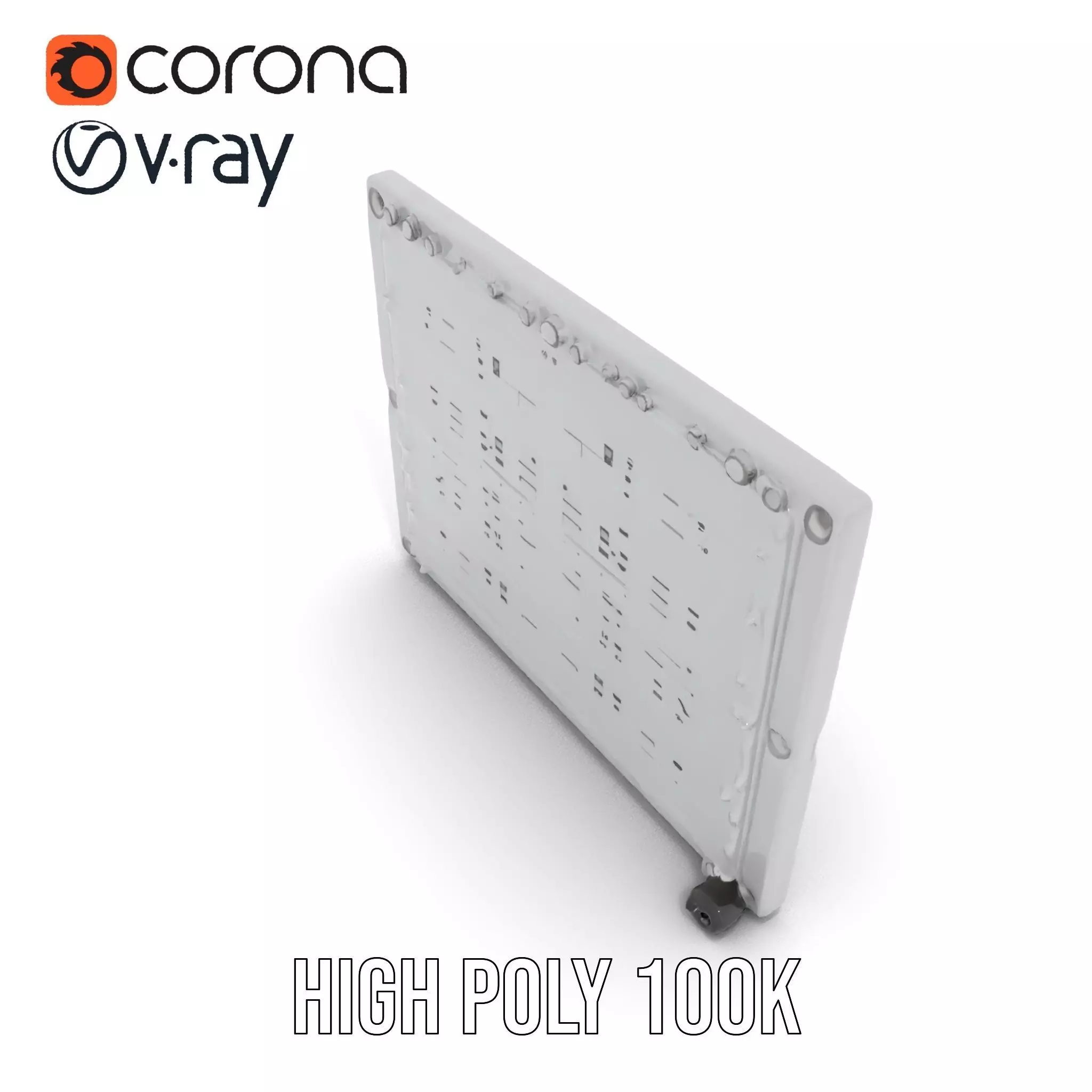 Industrial Grid Panel model pack Low-poly 3D model_15