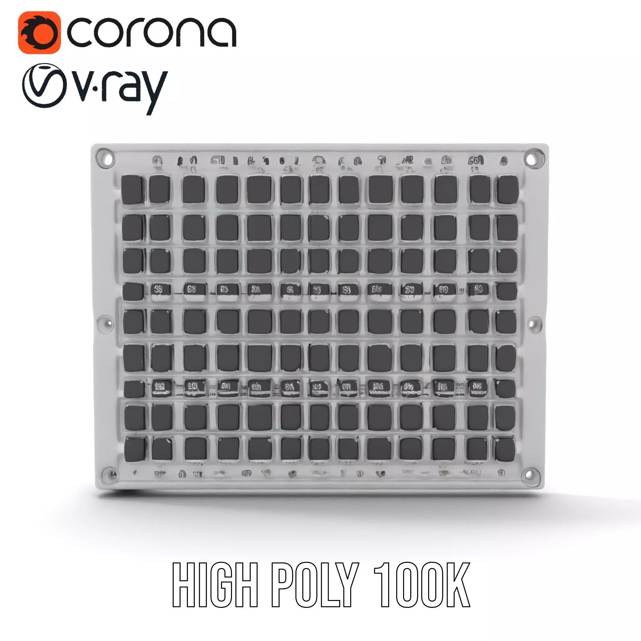 Industrial Grid Panel model pack Low-poly 3D model_29