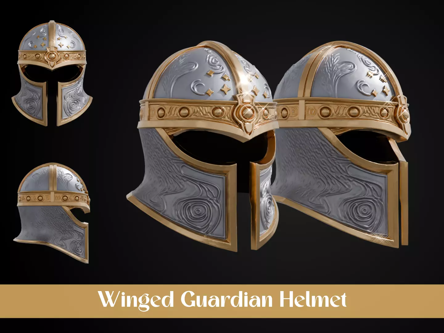 Stylized Numeror Helmet - Winged Guardian 3D print model