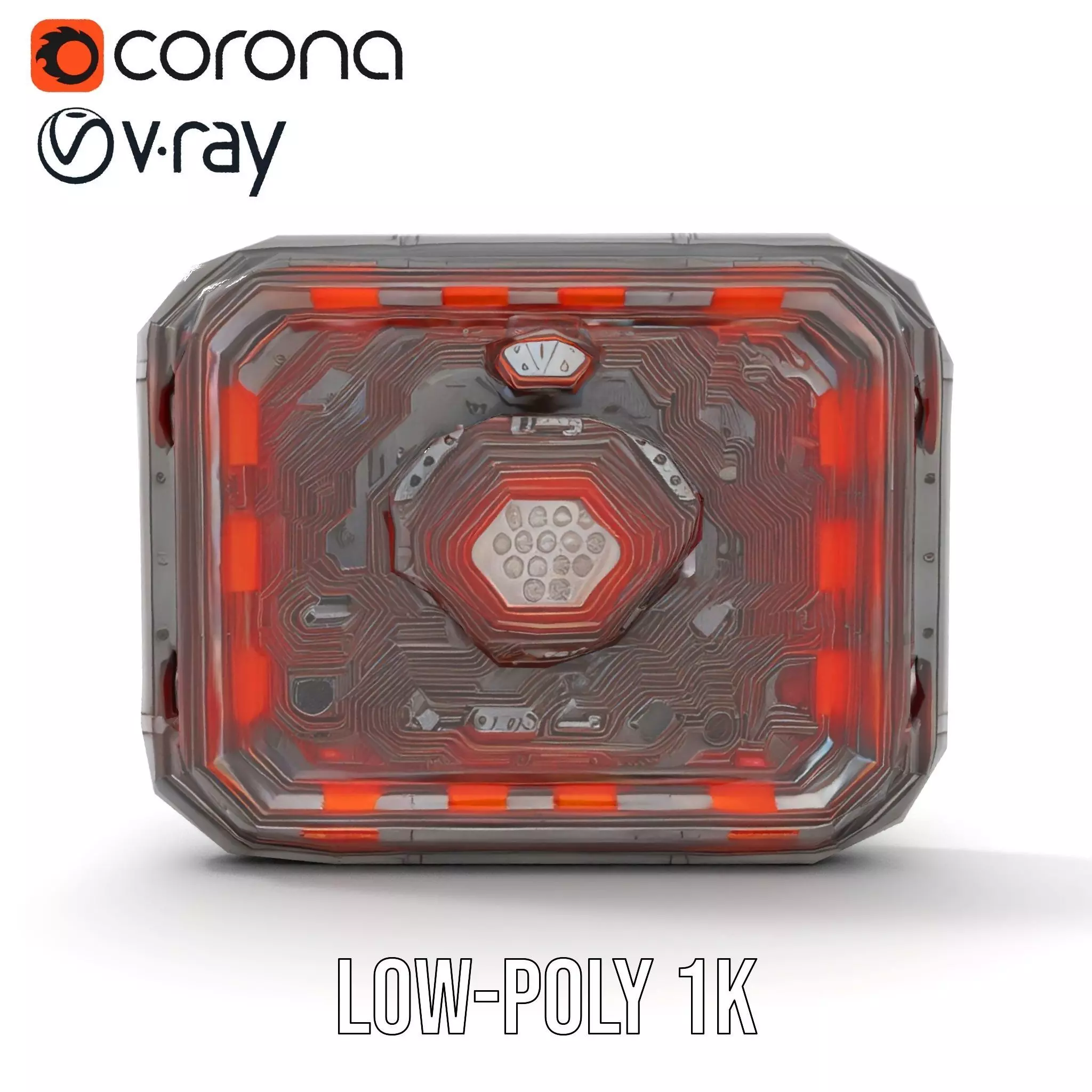 Futuristic Circuit Panel model pack Low-poly 3D model_25