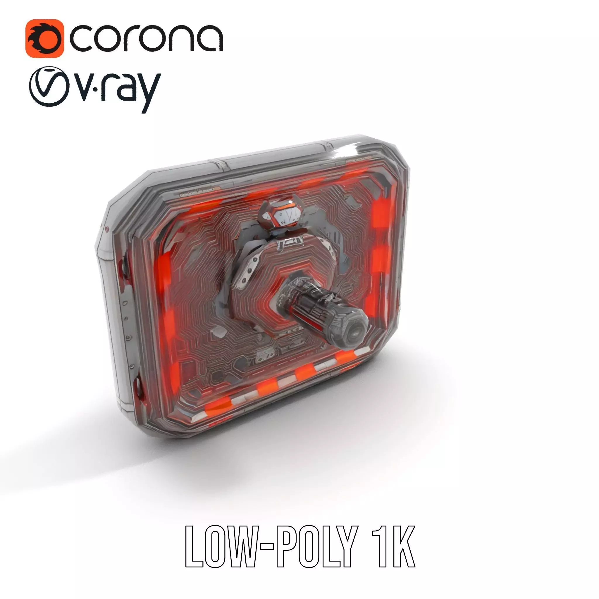 Futuristic Circuit Panel model pack Low-poly 3D model_9