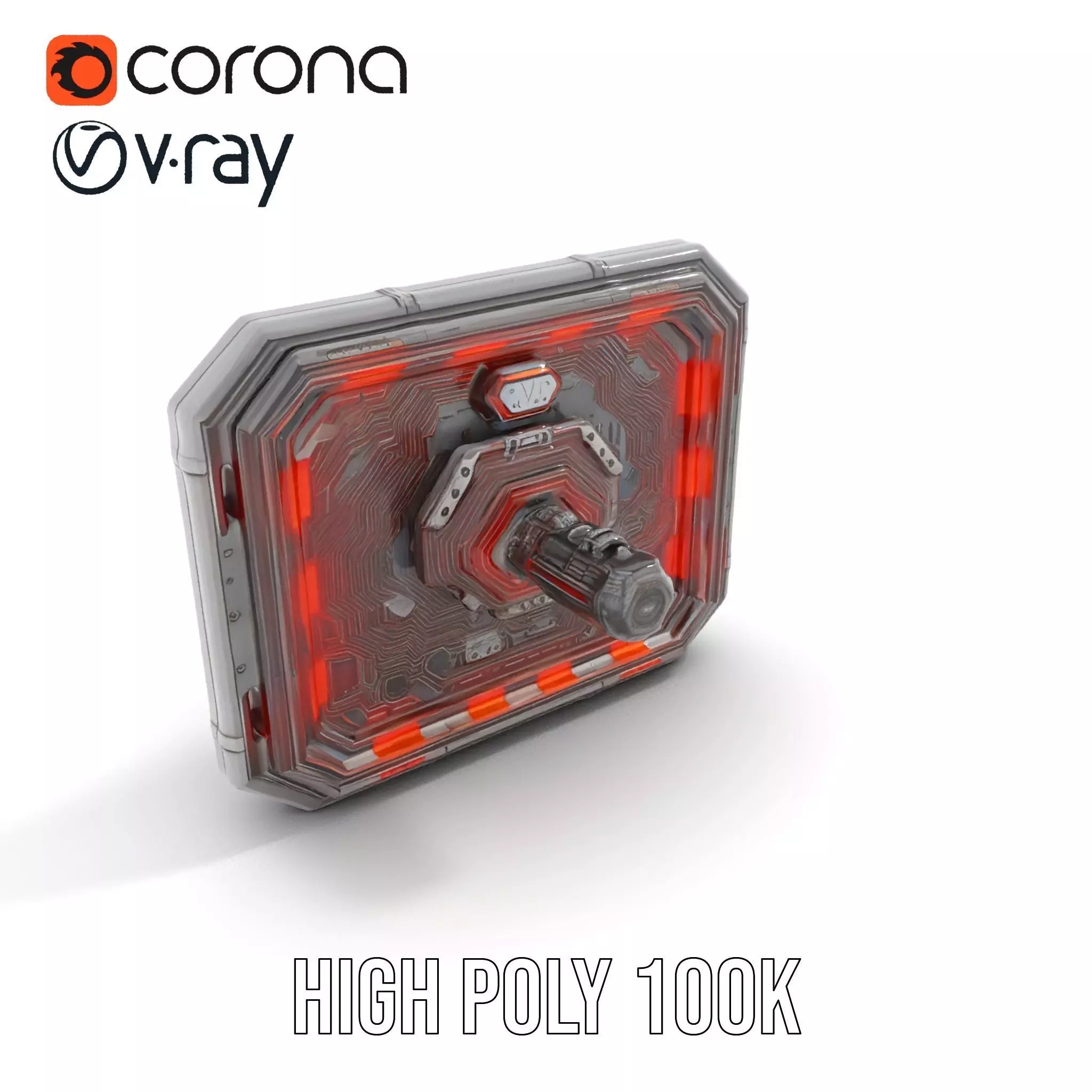 Futuristic Circuit Panel model pack Low-poly 3D model_23