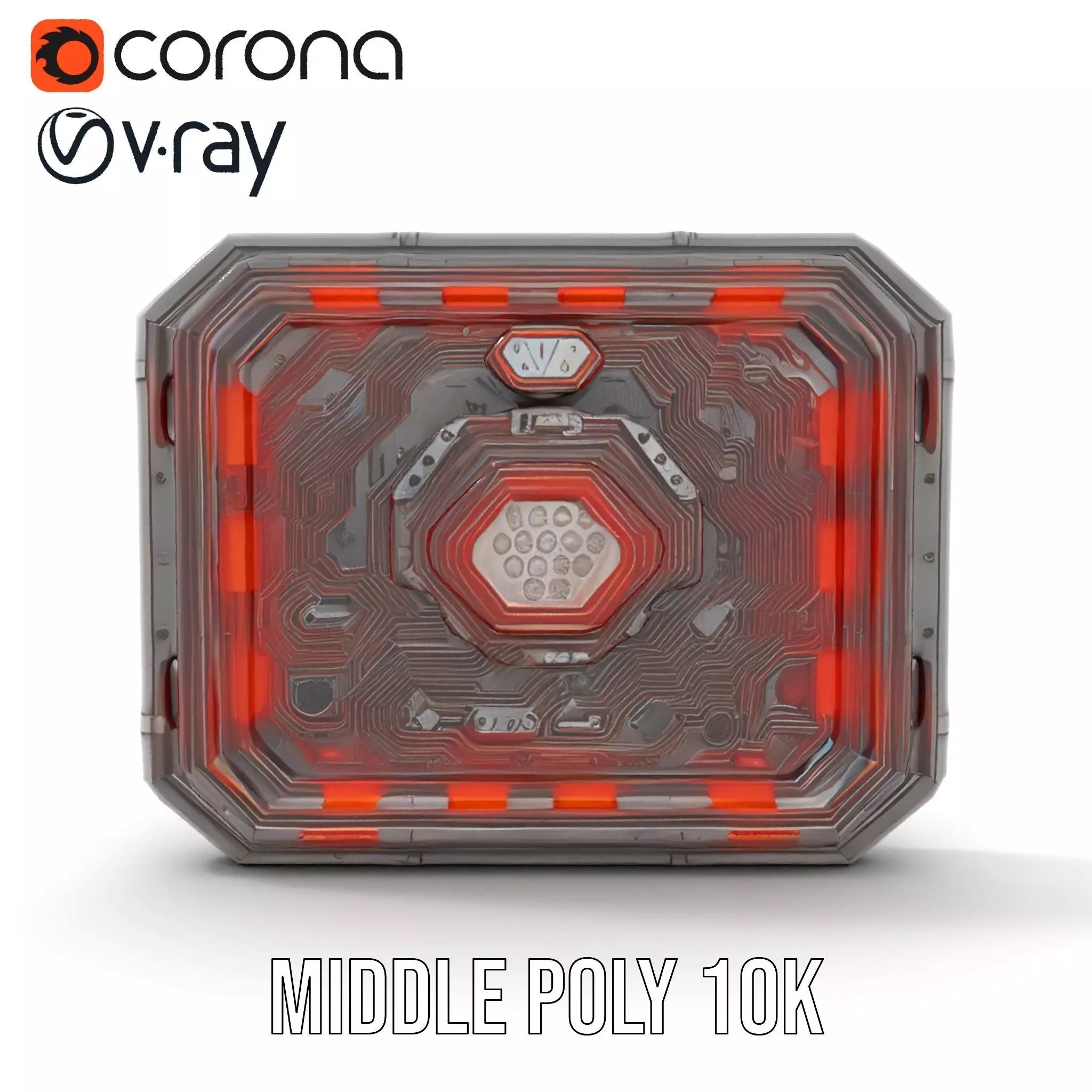 Futuristic Circuit Panel model pack Low-poly 3D model_11