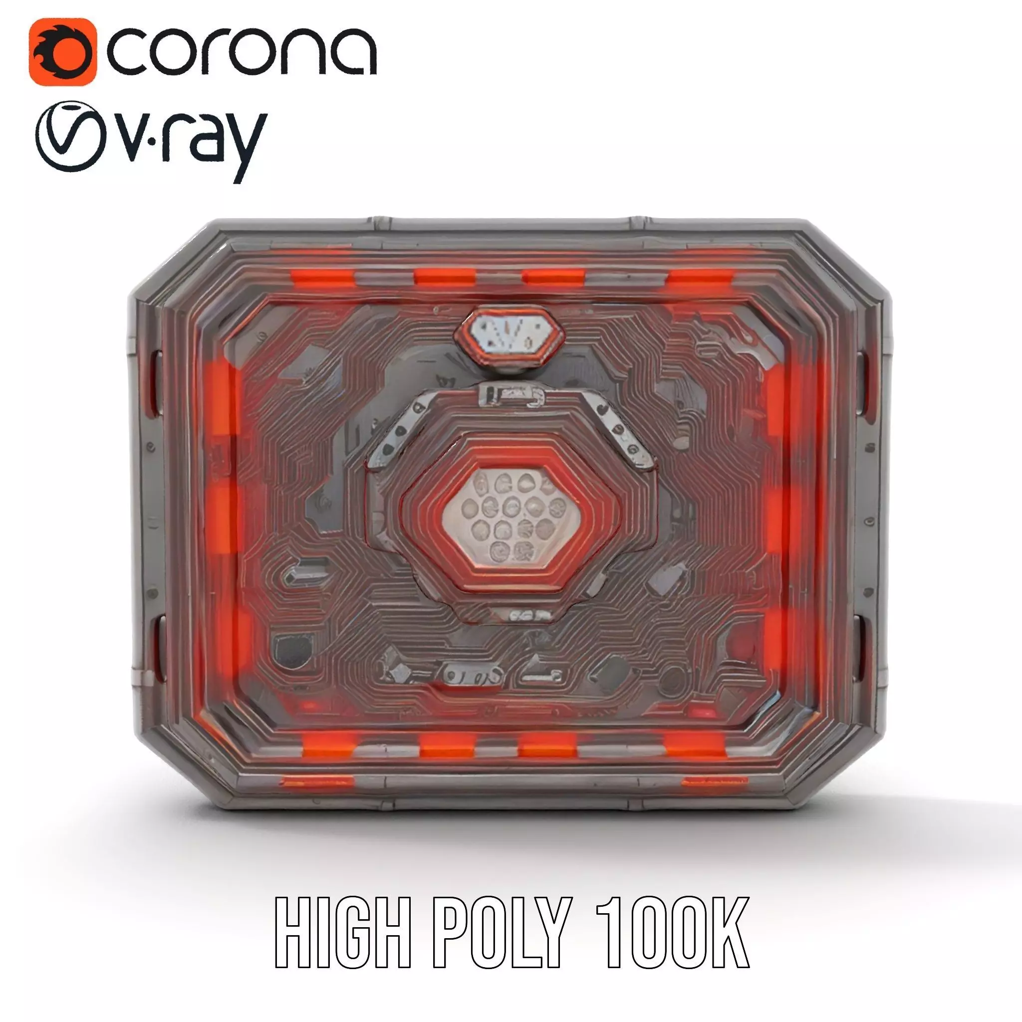 Futuristic Circuit Panel model pack Low-poly 3D model_20