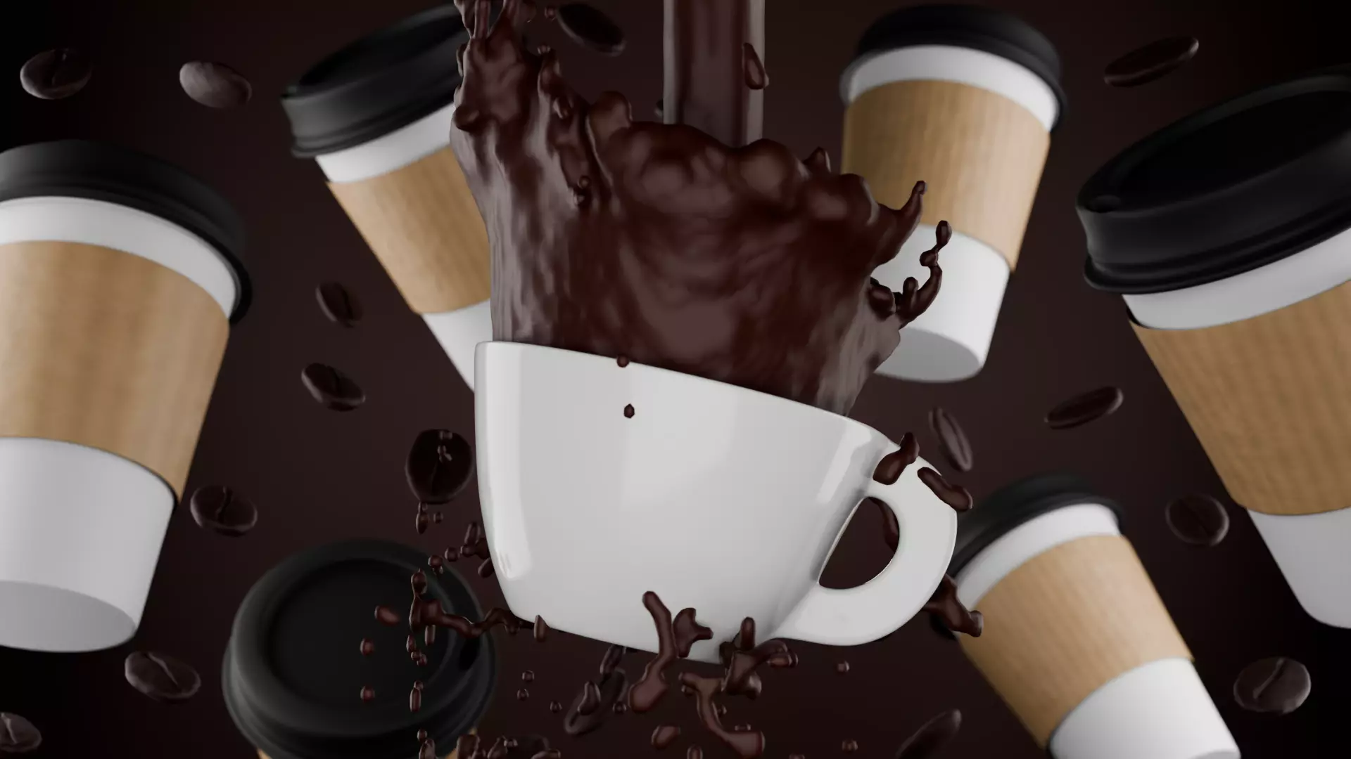 Coffee Mug and Paper Cup 3D  3D model_1