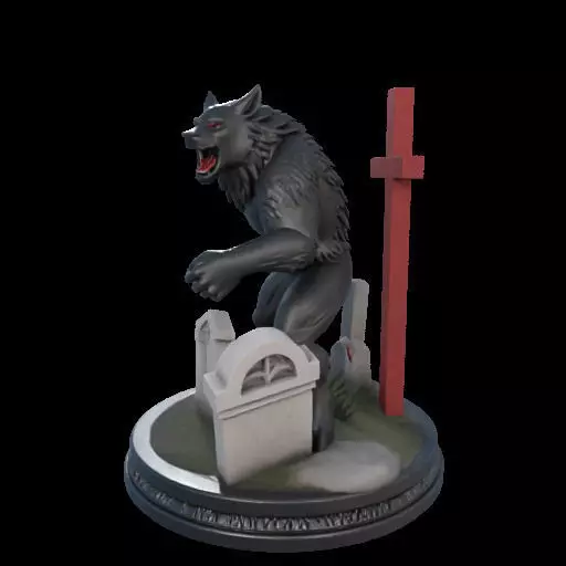 2222COLORFUL Werewolf Howling 3D Model magic 3D print model_13
