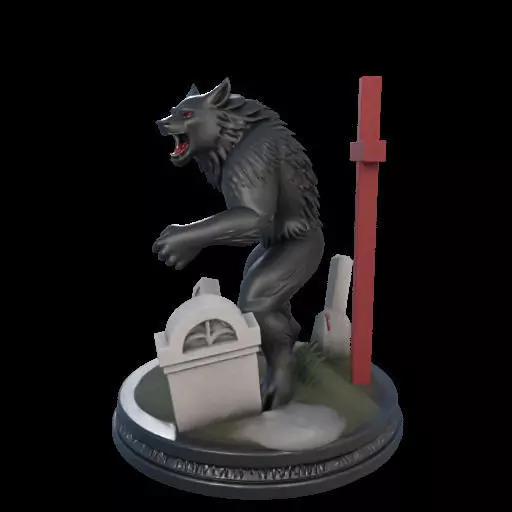 2222COLORFUL Werewolf Howling 3D Model magic 3D print model_11