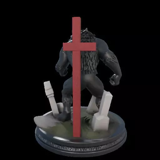 2222COLORFUL Werewolf Howling 3D Model magic 3D print model_3