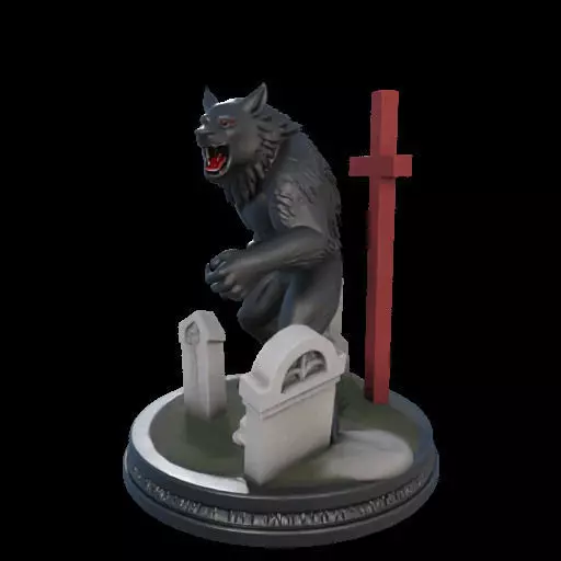 2222COLORFUL Werewolf Howling 3D Model magic 3D print model_14