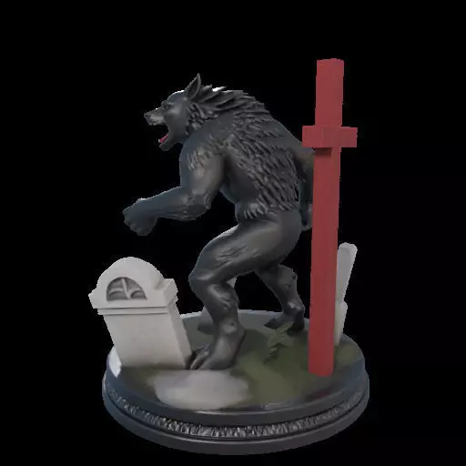 2222COLORFUL Werewolf Howling 3D Model magic 3D print model_8
