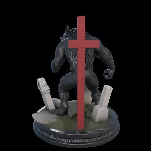 2222COLORFUL Werewolf Howling 3D Model magic 3D print model_4