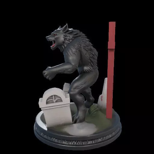 2222COLORFUL Werewolf Howling 3D Model magic 3D print model_10