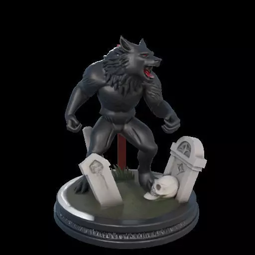 2222COLORFUL Werewolf Howling 3D Model magic 3D print model_20