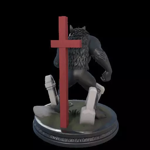 2222COLORFUL Werewolf Howling 3D Model magic 3D print model_2