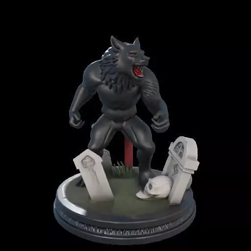2222COLORFUL Werewolf Howling 3D Model magic 3D print model_19