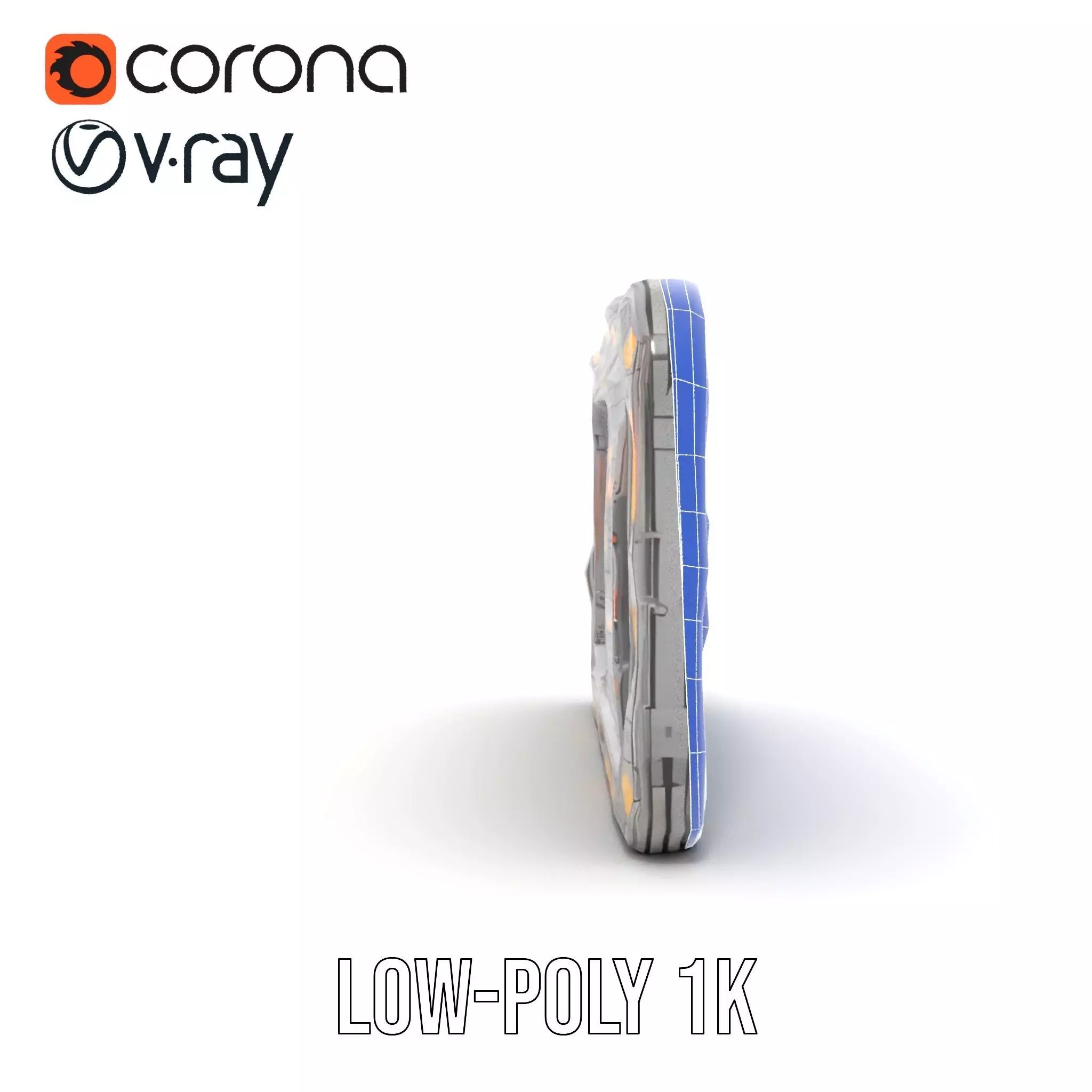 Futuristic Orange Panel model pack Low-poly 3D model_17