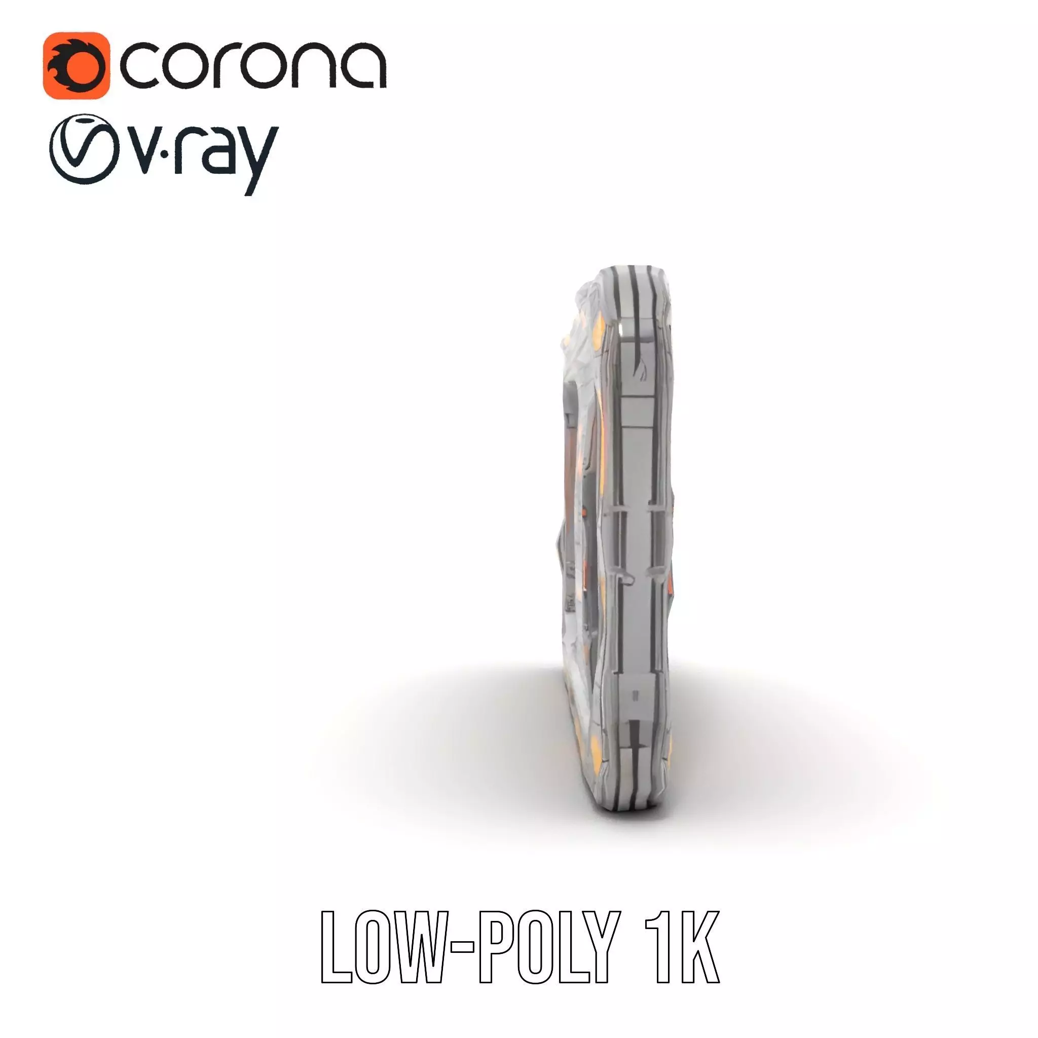 Futuristic Orange Panel model pack Low-poly 3D model_11