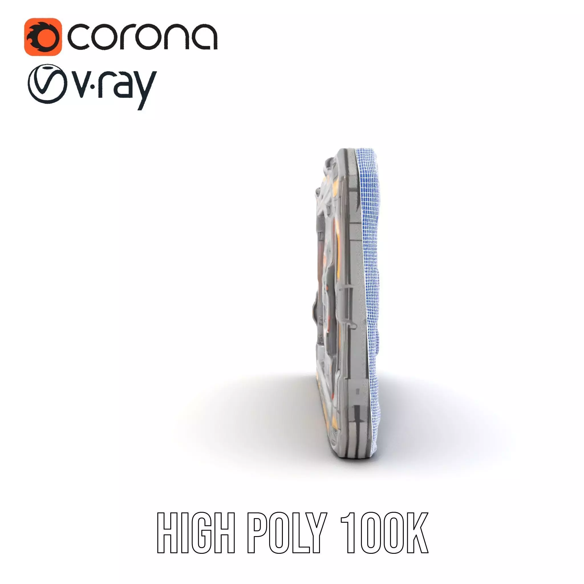 Futuristic Orange Panel model pack Low-poly 3D model_31