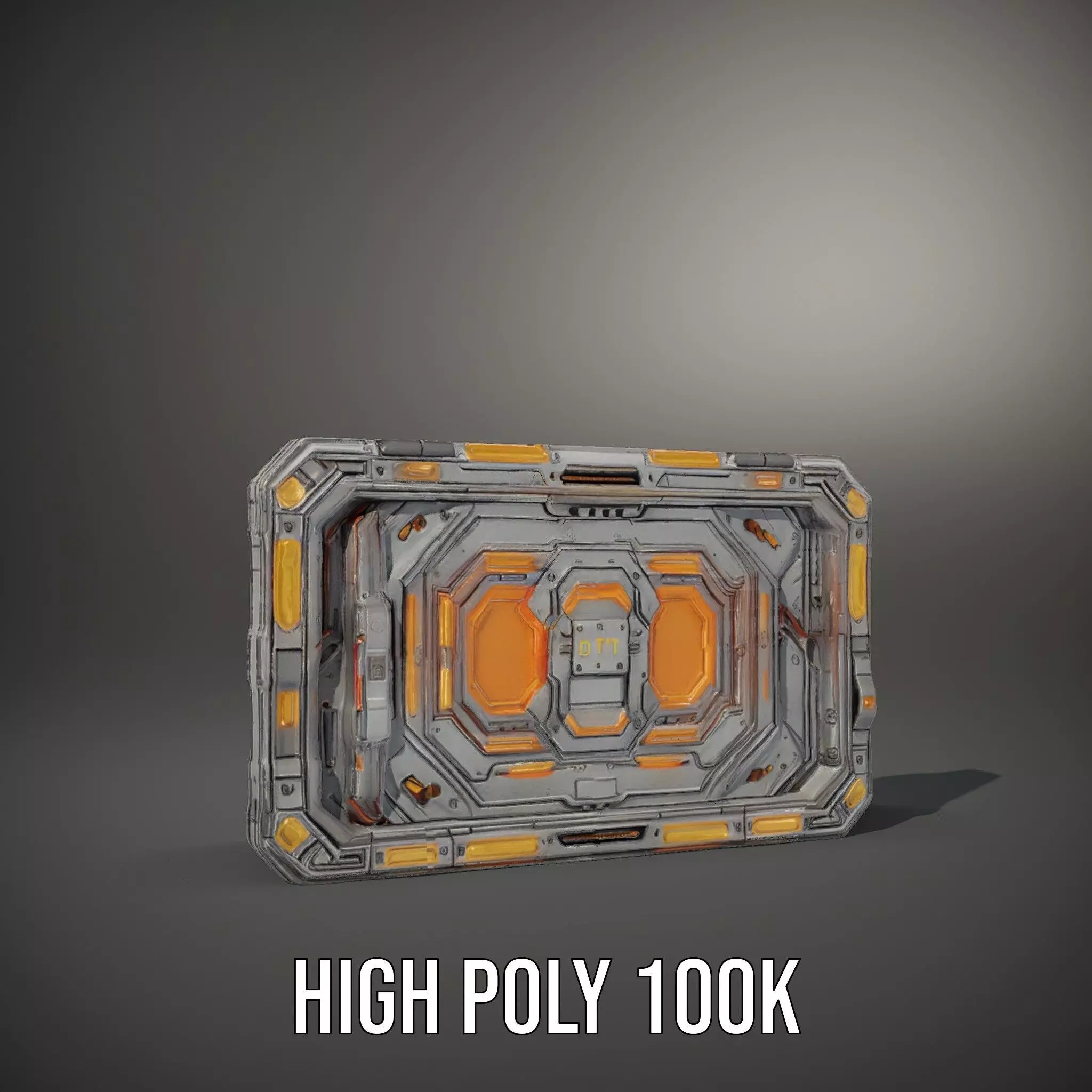 Futuristic Orange Panel model pack Low-poly 3D model_8