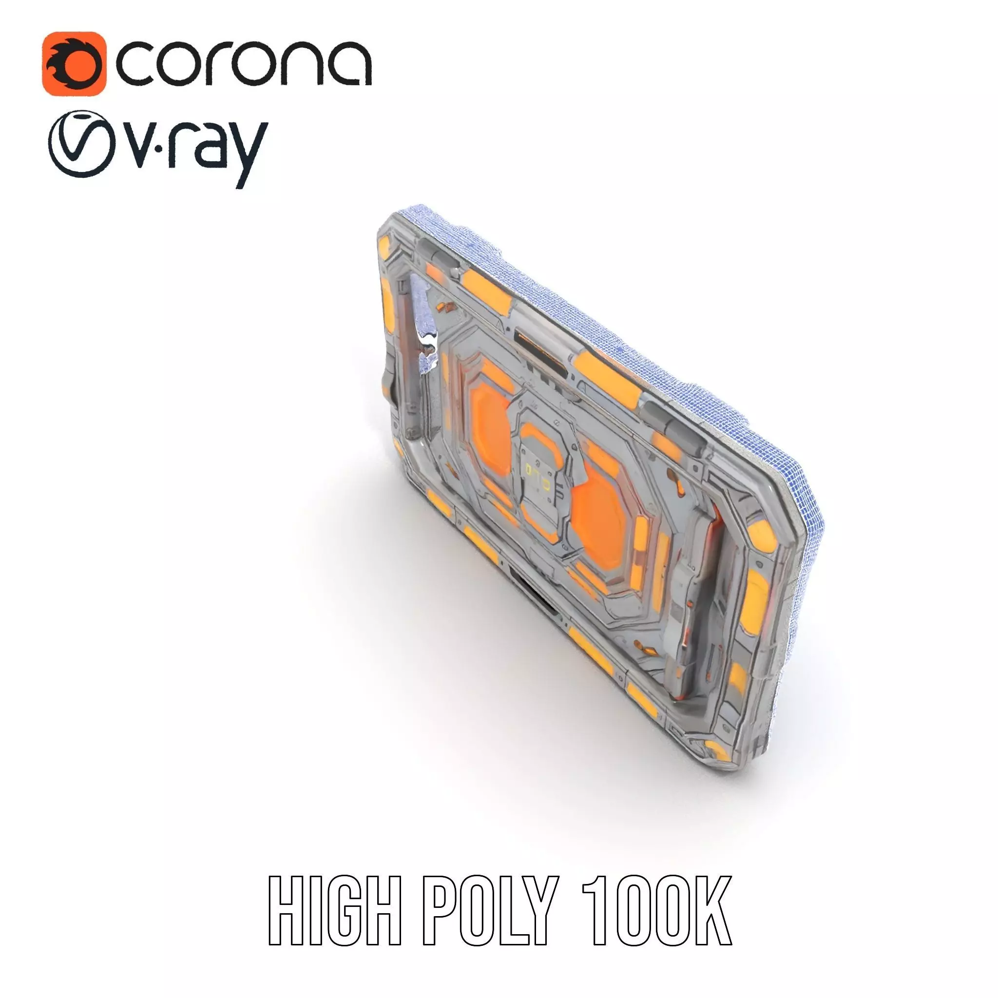 Futuristic Orange Panel model pack Low-poly 3D model_34