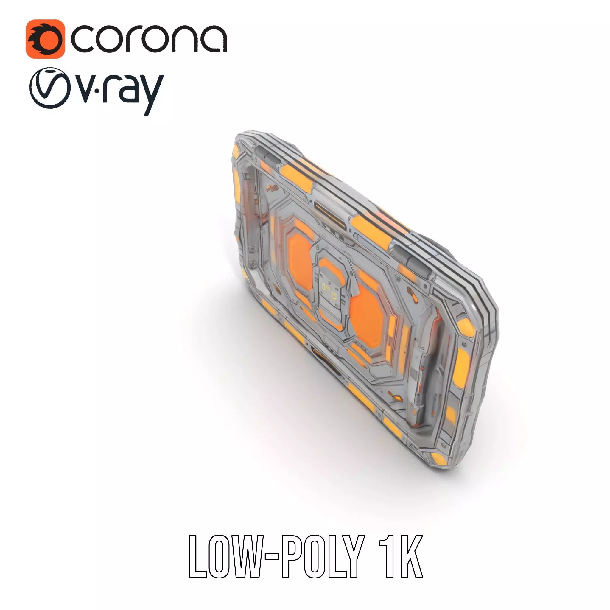 Futuristic Orange Panel model pack Low-poly 3D model_27